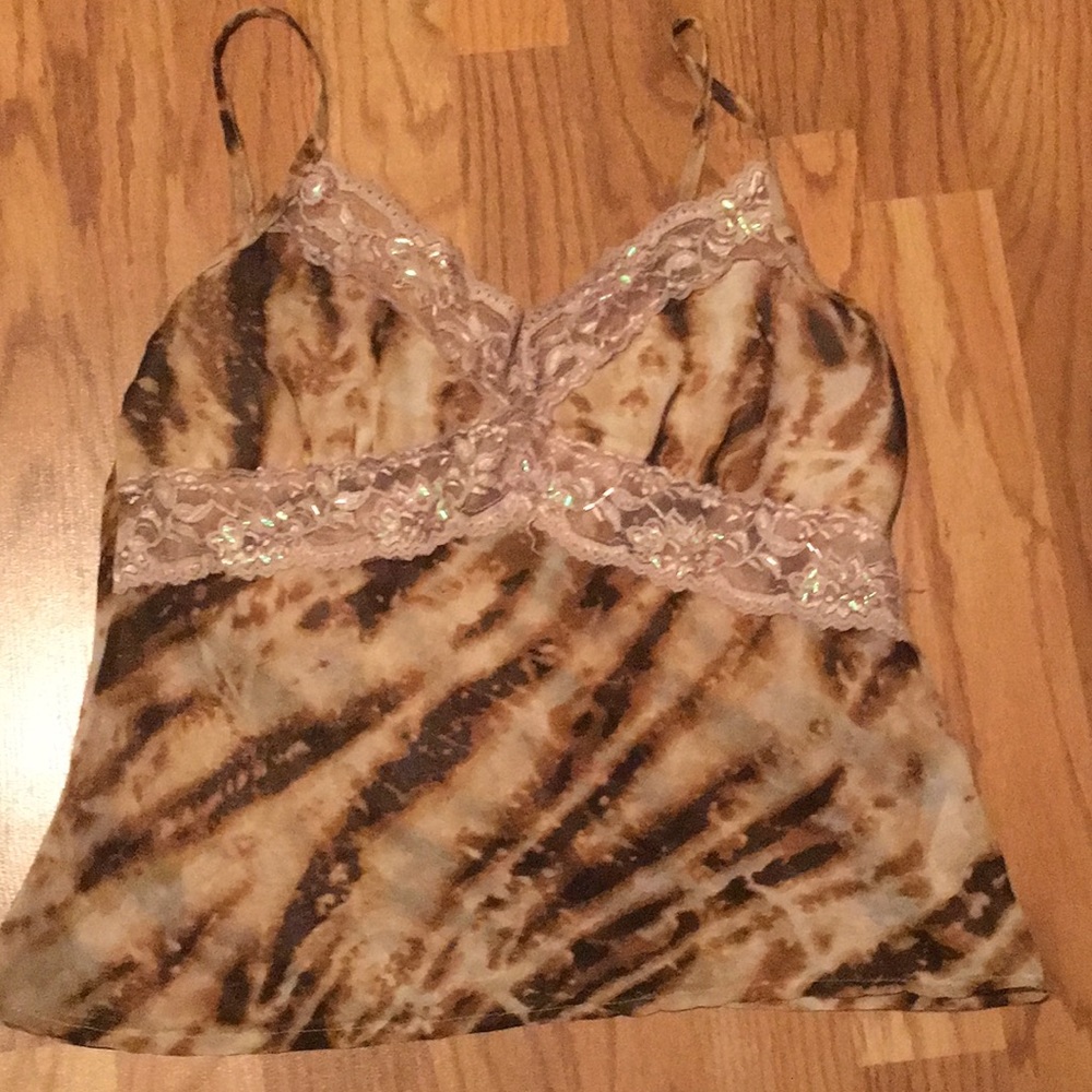 XOXO beaded animal print camisole